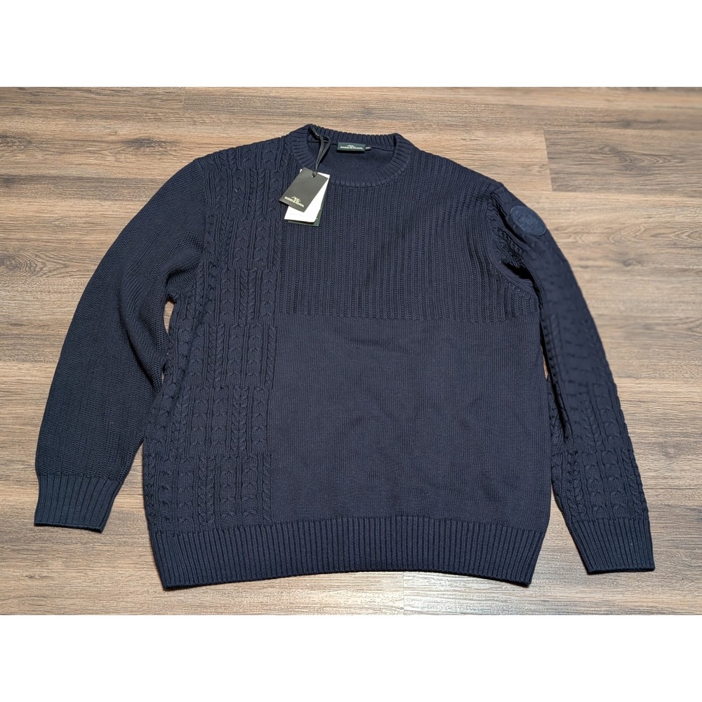 Rodd & Gunn Mens 3XL‎ Navy Blue Gowanbridge Mixed Stitch Sweater NWT